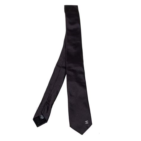 chanel logo tie|Chanel silk tie.